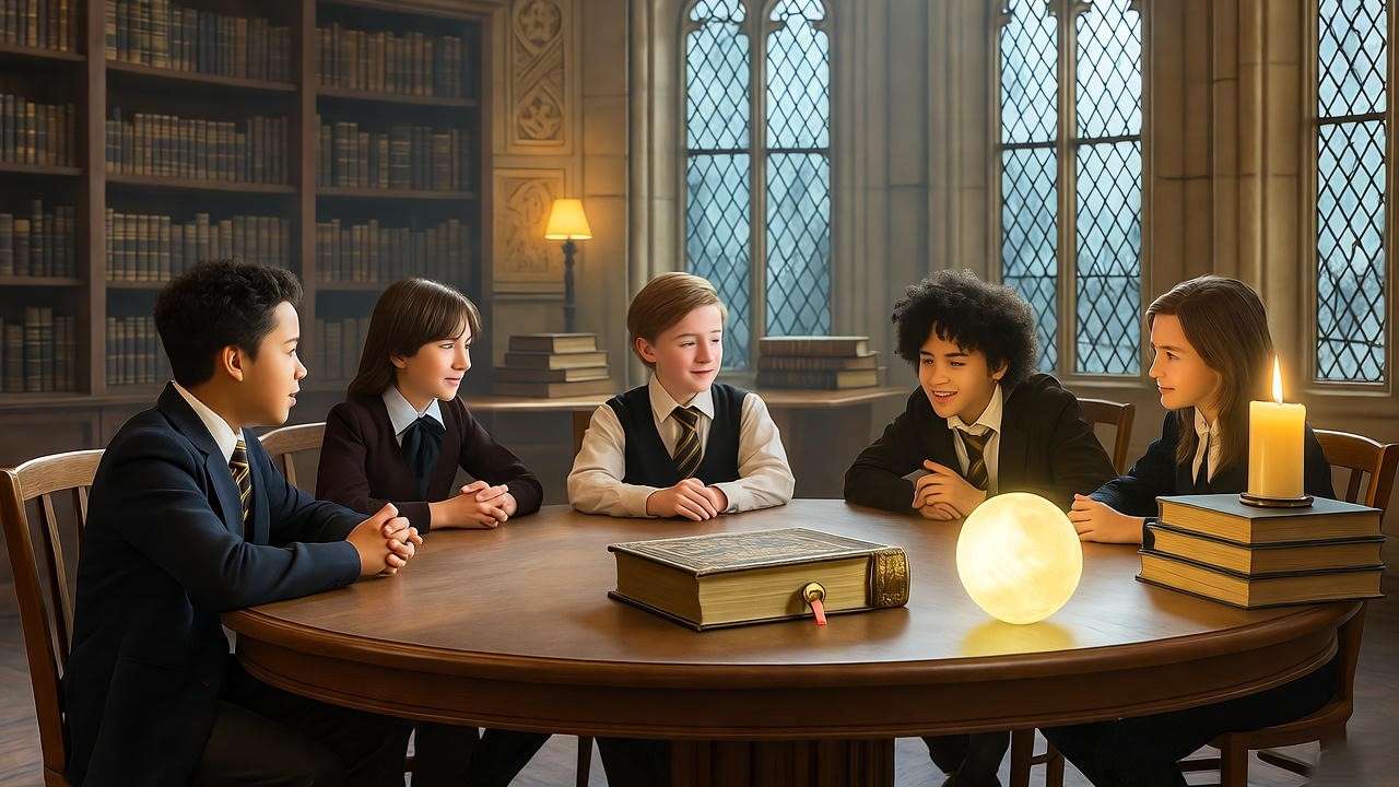 Classroom debate scene for teaching Order of Phoenix chapters.
