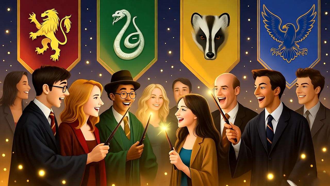 Lively Harry Potter fan meetup at Comic Con with networking and magic.