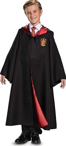 Harry Potter Robe, Official Hogwarts Wizarding World Costume Robes, Deluxe Kids Size Dress Up Accessory