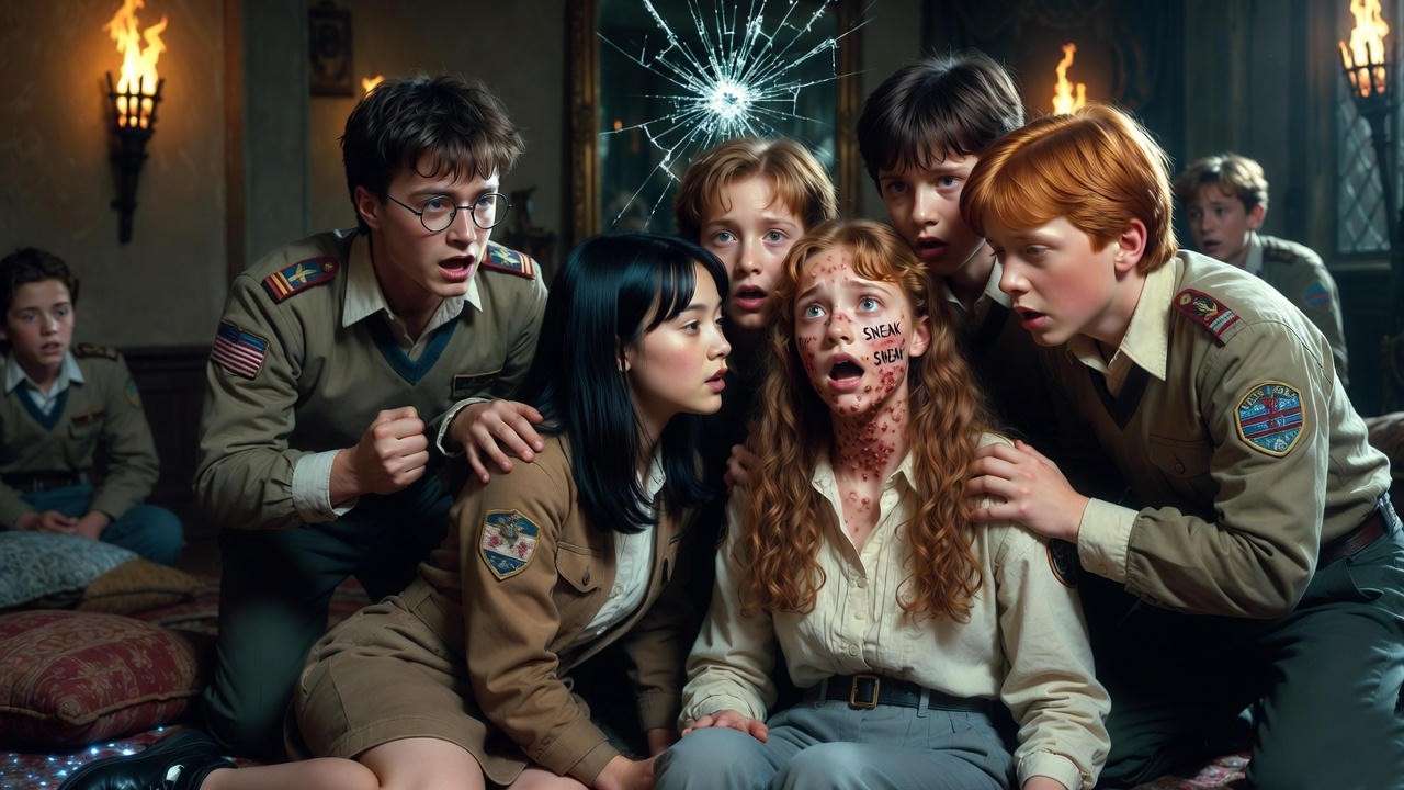 Dramatic betrayal scene of Marietta Edgecombe in Dumbledore's Army, highlighting trust and jinx consequences in Harry Potter.