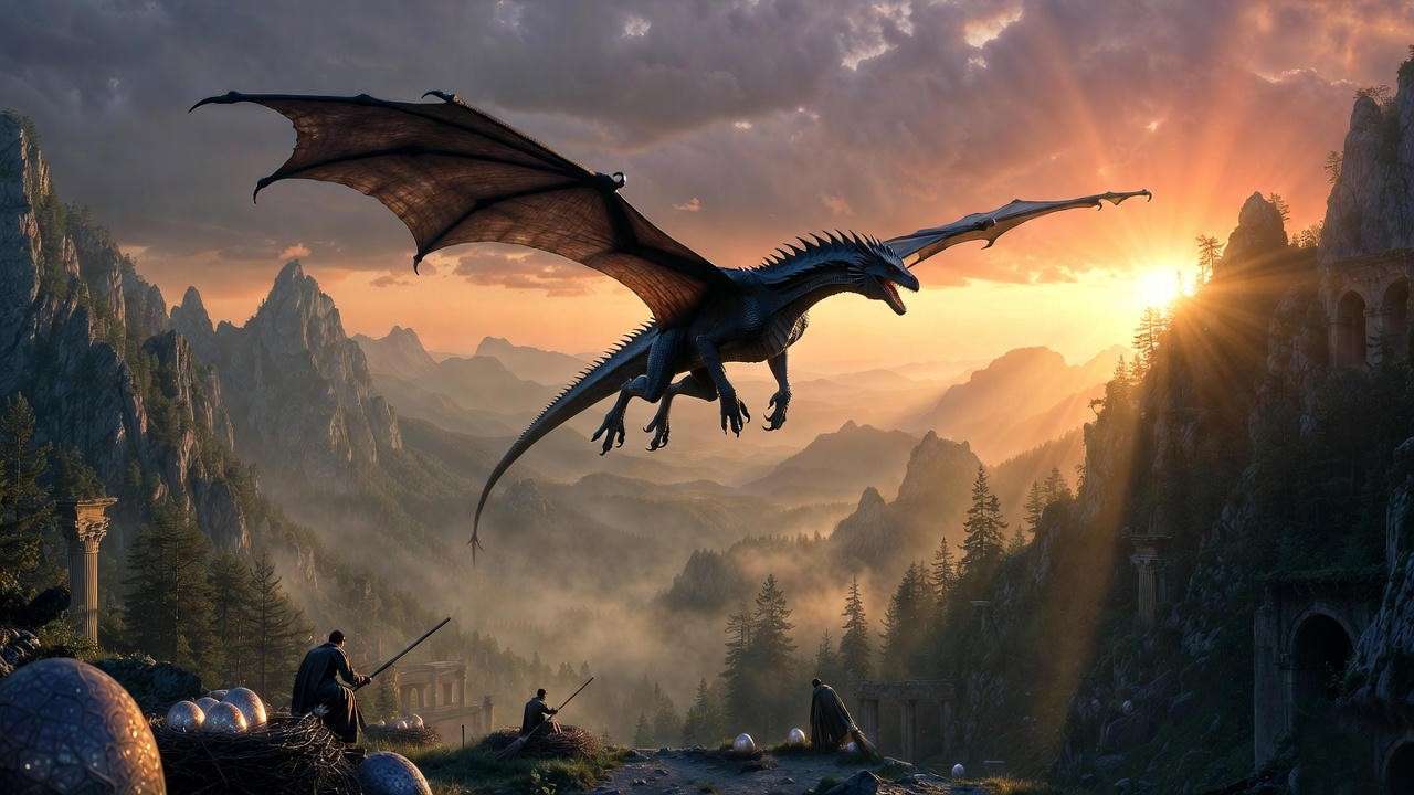 Norberta the Norwegian Ridgeback thriving in Romanian reserve, legacy of Hagrid's green dragon egg from Harry Potter.
