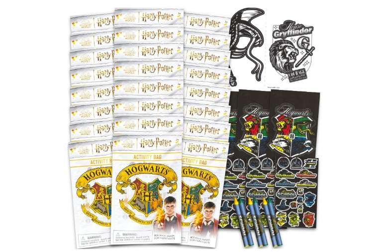 HARRY POTTER Hogwarts Birthday Party Favors Set - 24 PIECE Hogwarts House Play Packs | Mini Coloring Books, Stickers & More for Goodie Bags