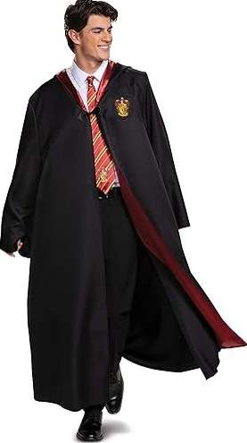 Harry Potter Robe, Deluxe Wizarding World Hogwarts House Themed Robes for Adults, Movie Quality Dress Up Costume Accessory
