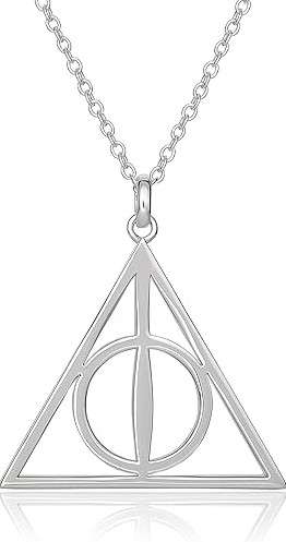 Harry Potter Womens Deathly Hallows Necklace - 18-inch Chain Necklace for Women Jewelry