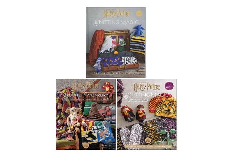 Harry Potter Knitting Magic & Crochet Pattern 3 Books Collection Set By Tanis Gray & Lee Sartori (New Patterns from Hogwarts & Beyond, Crochet...
