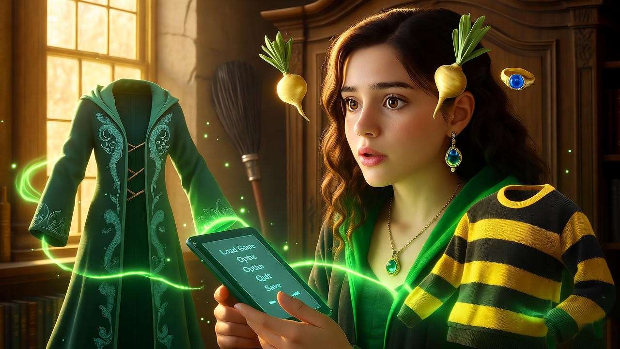 Immersive gameplay in top Harry Potter dress up games, witch styling holographic Hogwarts outfits.