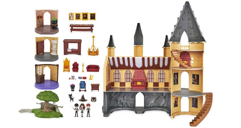 Wizarding World Harry Potter, Magical Minis Exclusive Deluxe Hogwarts Castle, 3 Classroom Playsets, 22 Accessories, 3 Figures, Lights and Sounds