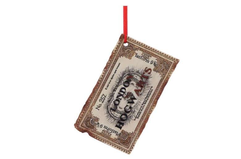 Nemesis Now Officially Licensed Harry Potter Hogwarts Express Ticket Hanging Ornament 9.5cm, Cream
