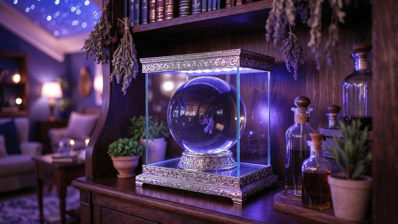 Themed home display ideas for Harry Potter crystal ball collectible.