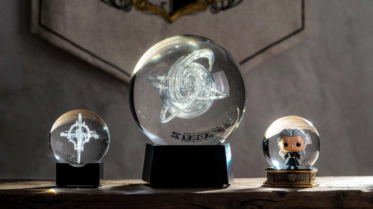  Comparison of official Harry Potter crystal ball collectible replicas. 