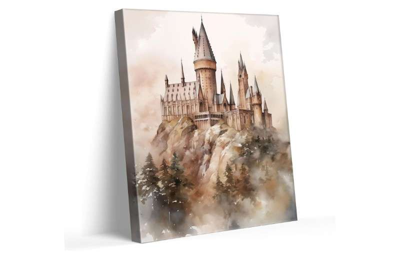 VYPEROCK Hogwarts Canvas School of Witchcraft and Wizardry Wall Art, Magic World Oil Painting Print, Majestic Castle Decor for Bedroom Living Room, Dreamy... 