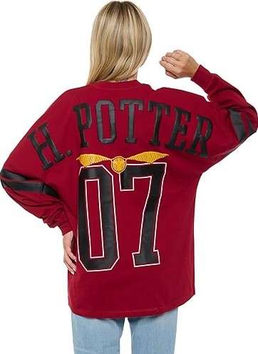 Harry Potter Jersey Womens Oversized Quidditch Drop Shoulder Long Sleeve