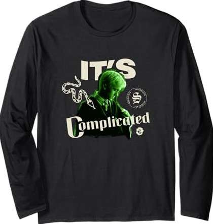 Harry Potter Draco Malfoy It's Complicated Slytherin Logo Long Sleeve T-Shirt 