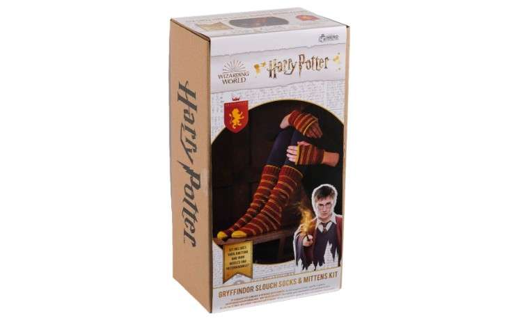 Hero Collector Hogwarts Gryffindor Slouch Socks and Mittens Knitting Kit | Harry Potter Wizarding World Knitting Kits
