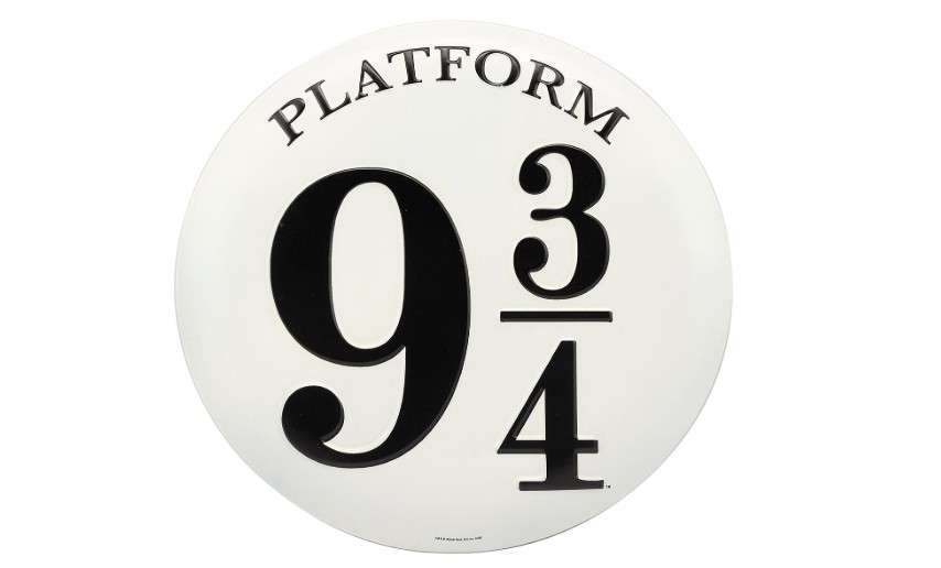 Harry Potter Platform 9 3/4 Embossed Metal Sign - Vintage Harry Potter Sign for Bedroom or Movie Room