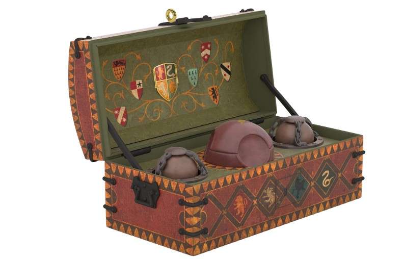 Hallmark Keepsake Plastic Christmas Ornament 2022, Harry Potter Quidditch Set with Motion
