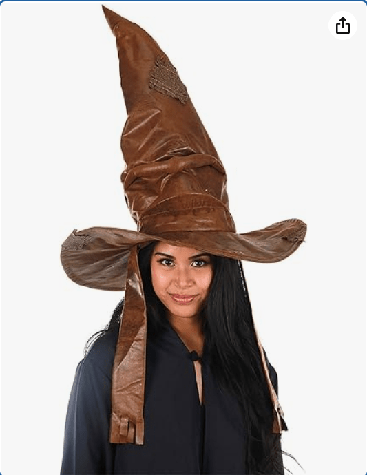 Harry Potter Deluxe Padded Sorting Hat Costume - Authentic Design with Hidden Pocket & Memory Wire Brim Edge 