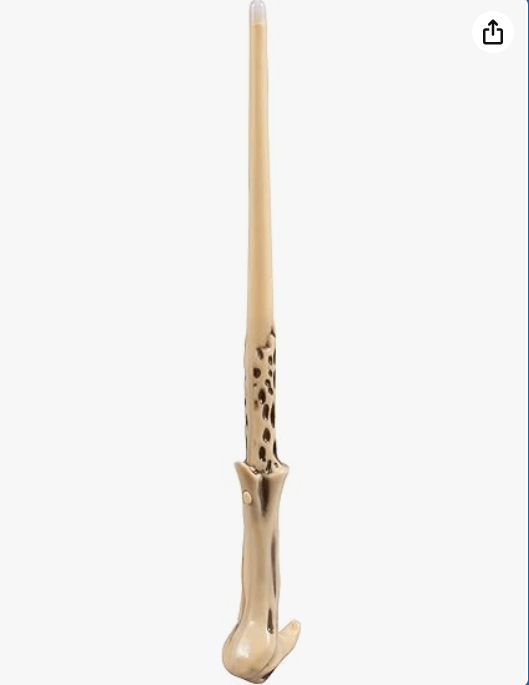 Harry Potter Lord Voldemort Illuminating Wand, Light Up Costume Wand Accessory by Disguise White, 13.5 Inch Length, includes 3 LR44 (AG13) button cell batteries