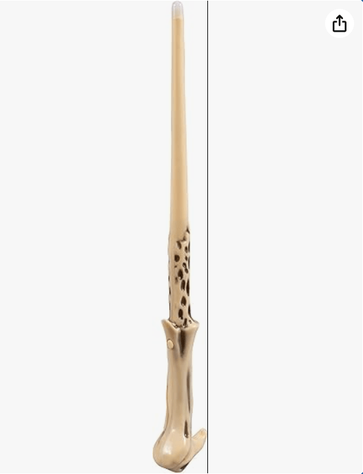 Harry Potter Lord Voldemort Illuminating Wand, Light Up Costume Wand Accessory by Disguise White, 13.5 Inch Length, includes 3 LR44 (AG13) button cell batteries