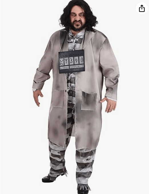 Plus Size Sirius Black Costume for Men - Deluxe Harry Potter Outfit w/Jacket, Shirt, Pants & Prison Sign Accessory