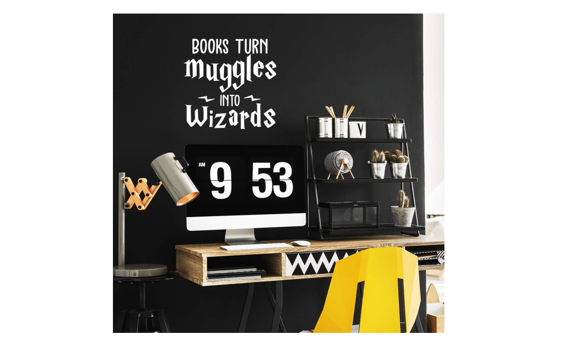 Vinyl Wall Art Decal - Books Turn Muggles Into Wizards - 22" x 22" - Harry Potter Inspired Modern Quote for Home Apartment Bedroom Nursery Playroom...