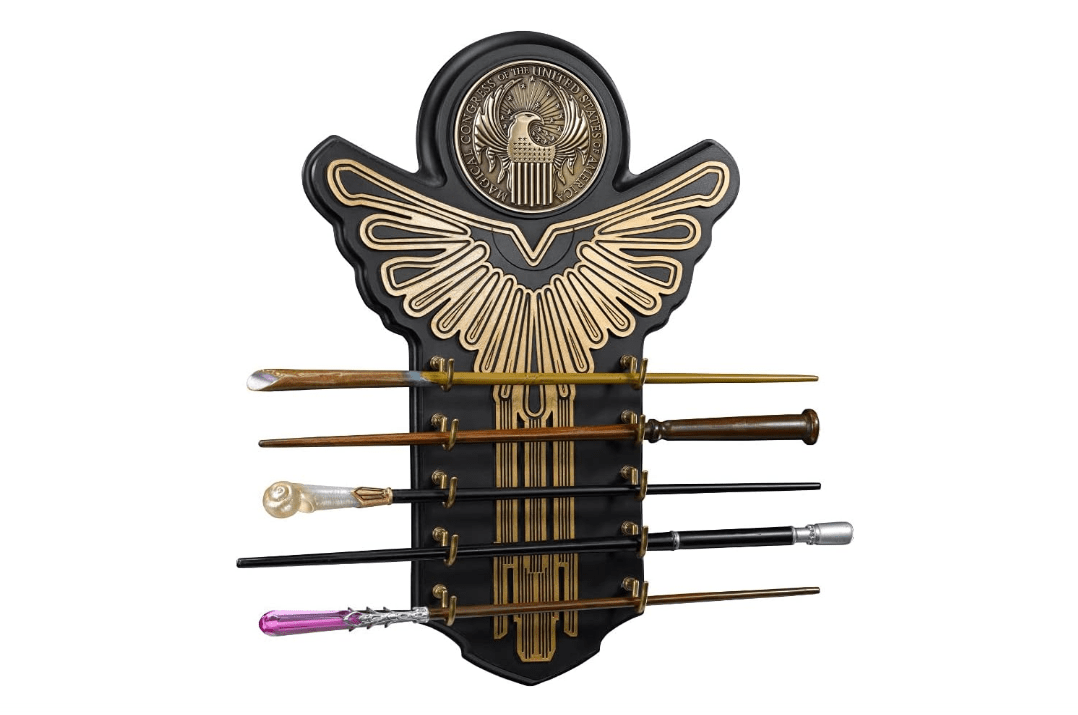 The Noble Collection Fantastic Beasts Wand Collection - 5 Wizard Wands with 16.5in (42cm) Display Stand - Officially Licensed Film Set Movie Props Gifts
