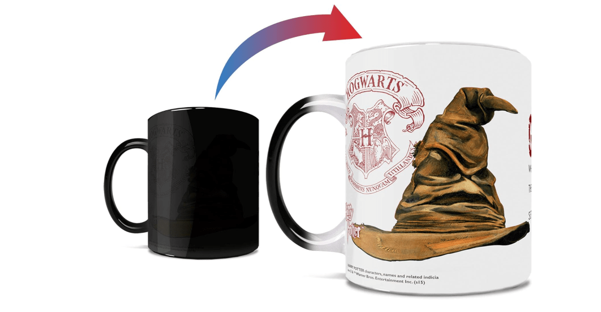 Morphing Mugs Harry Potter - Gryffindor - Hogwarts Sorting Hat Quote - One 11 oz Color Changing Heat Sensitive Ceramic Mug – Image Revealed When HOT Liquid...
