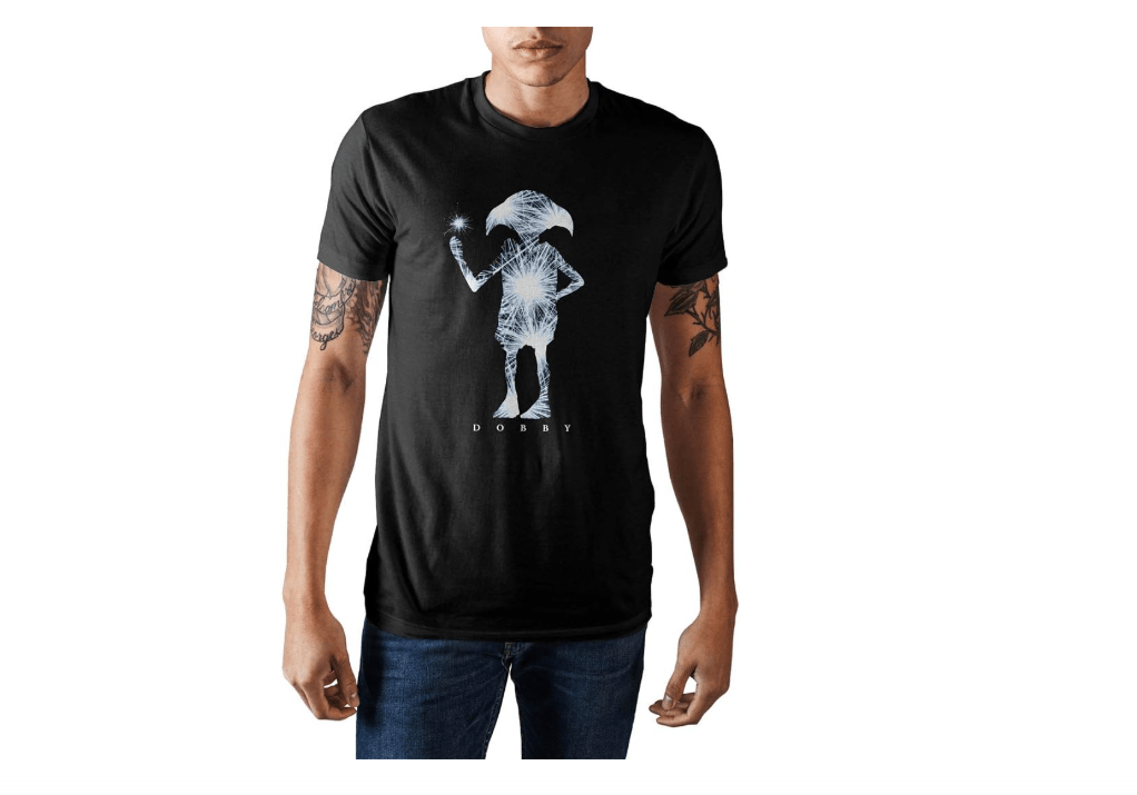 Bioworld Men's Dobby Harry Potter Shirt-Small Black