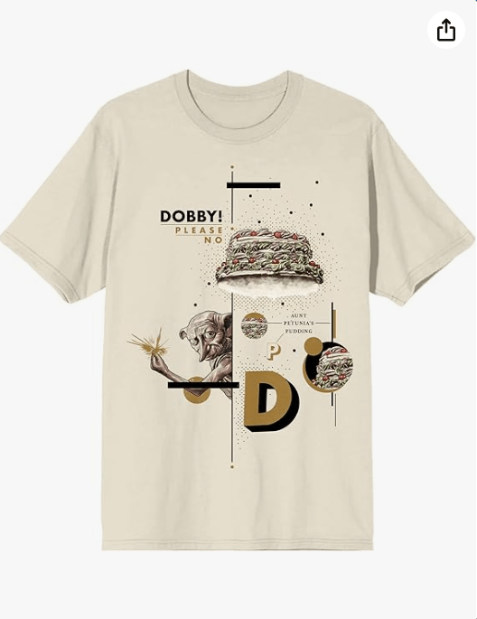 Harry Potter Dobby Crew Neck Short Sleeve Men's Natural T-Shirt