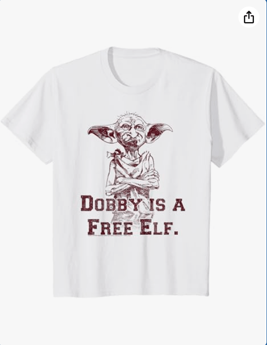 Kids Harry Potter Dobby Is A Free Elf Sketch T-Shirt