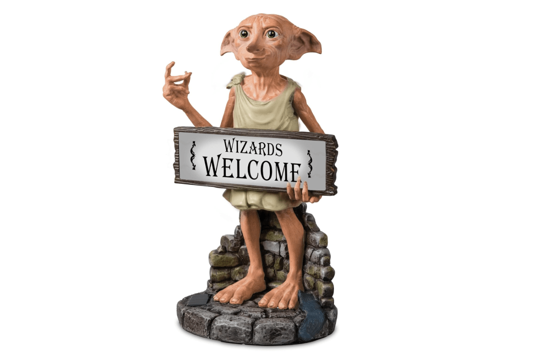 Illuminated Harry Potter Solar Lit Outdoor Welcome Sign Featuring A Sculpted Dobby The House Elf