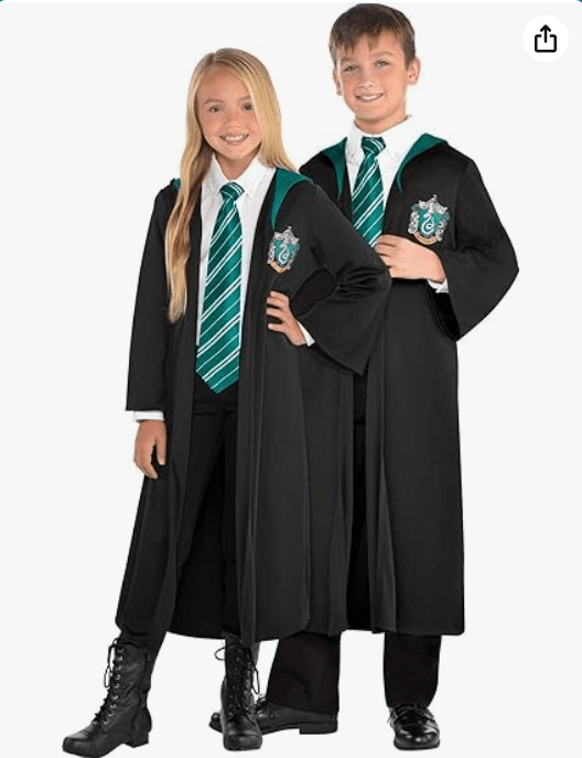 SUIT YOURSELF Slytherin Robe Halloween Costume Accessory for Kids, Harry Potter, Large/Extra Large, Includes Crest, Hood
