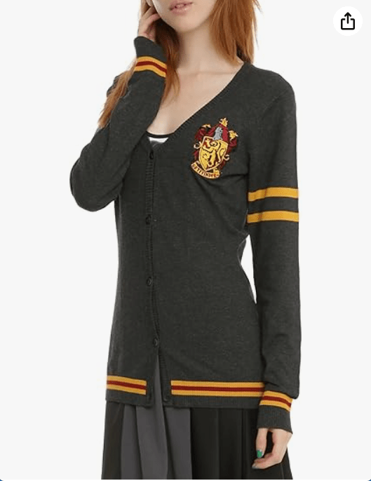 Harry Potter Womens' Slytherin House Crest Open Front Cardigan Juniors Knit Sweater
