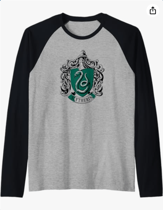 Harry Potter Slytherin Crest Raglan Baseball Tee

