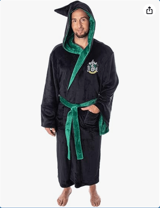 Harry Potter Adult Fleece Plush Hooded Robe - Gryffindor, Slytherin, Ravenclaw, Hufflepuff, Hogwarts
