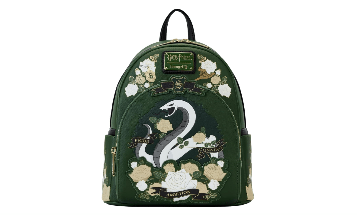 Loungefly Harry Potter Slytherin House Floral Tattoo Mini Backpack