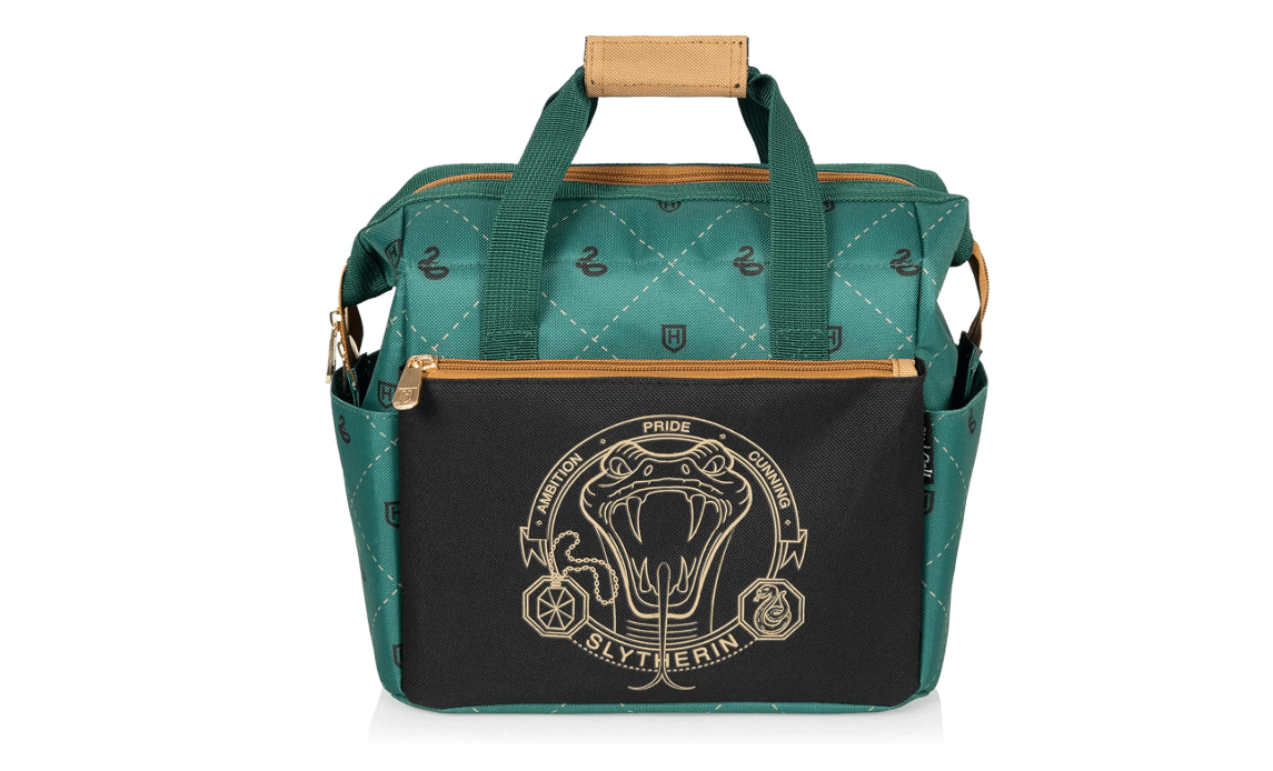 PICNIC TIME Harry Potter Slytherin On The Go Lunch Cooler, Soft Cooler Lunch Box, Insulated Lunch Bag, (Black with Green Accents)