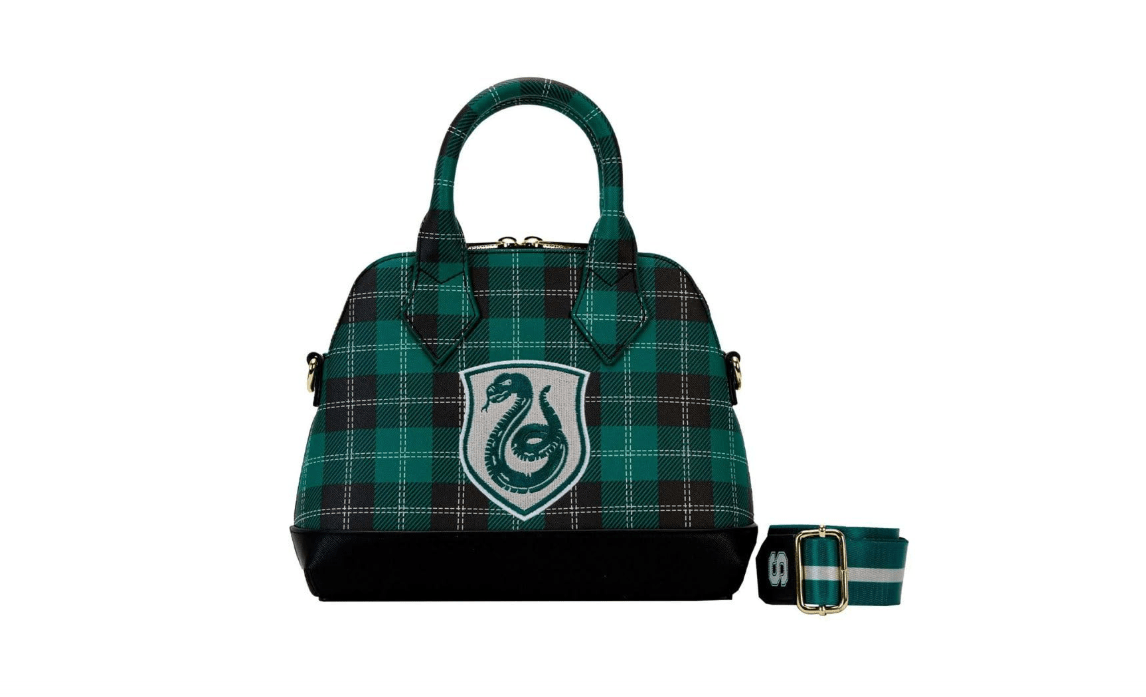 Loungefly Harry Potter Slytherin Patch Varsity - Bolso cruzado a cuadros