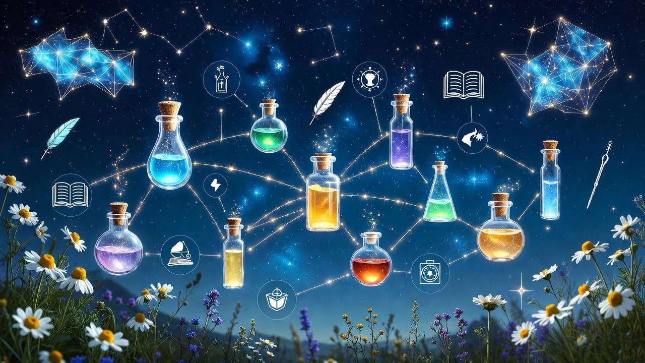 Magical timeline of Calming Potion fun facts and fan theories in Harry Potter universe.