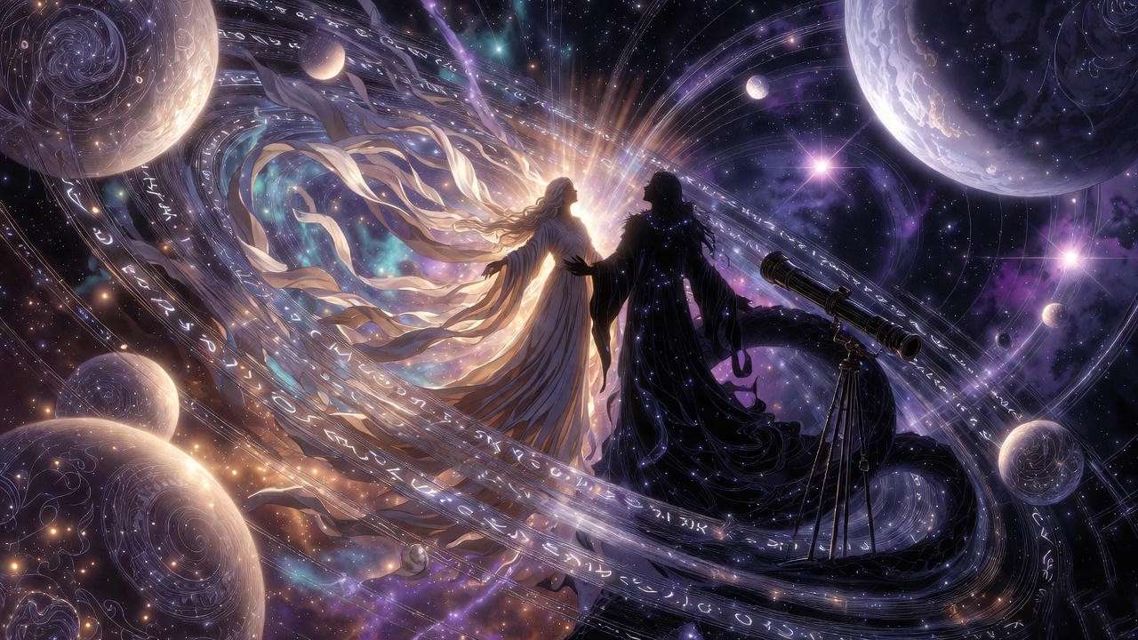 Symbolic artwork decoding Aurora Sinistra name etymology with dawn goddess and serpent bearer for Harry Potter astronomy professor analysis.