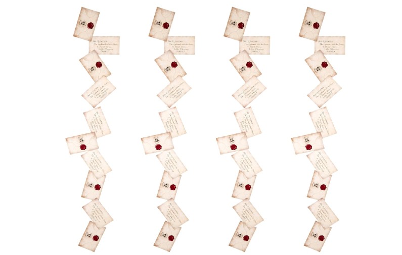 CON*QUEST Journals Harry Potter Official Floating Hogwarts Acceptance Letter Decoration, 40 Letter Cards & Nylon String for Hanging, Home Decor,... 