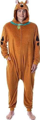 INTIMO Scooby-Doo Mens' Hooded Costume Sleep Pajama Union Suit Outfit