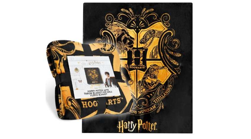 Harry Potter Fleece Throw Blanket Soft Cozy Bed Blanket Hogwarts Bedroom Decor Plush Comforter 59" x 51" for Bedroom Travel Gifts for Kids 
