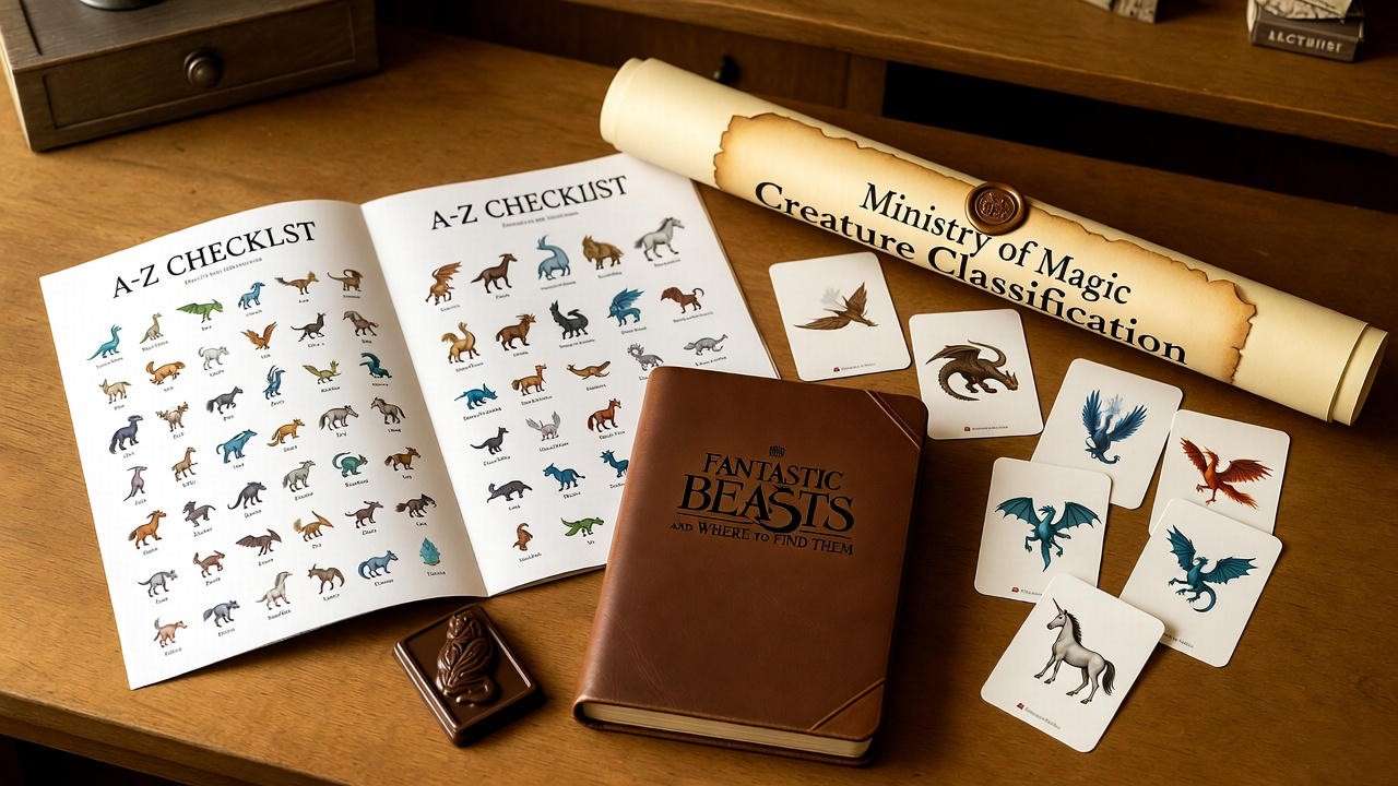 Printable Harry Potter magical creatures checklist and Ministry classification poster