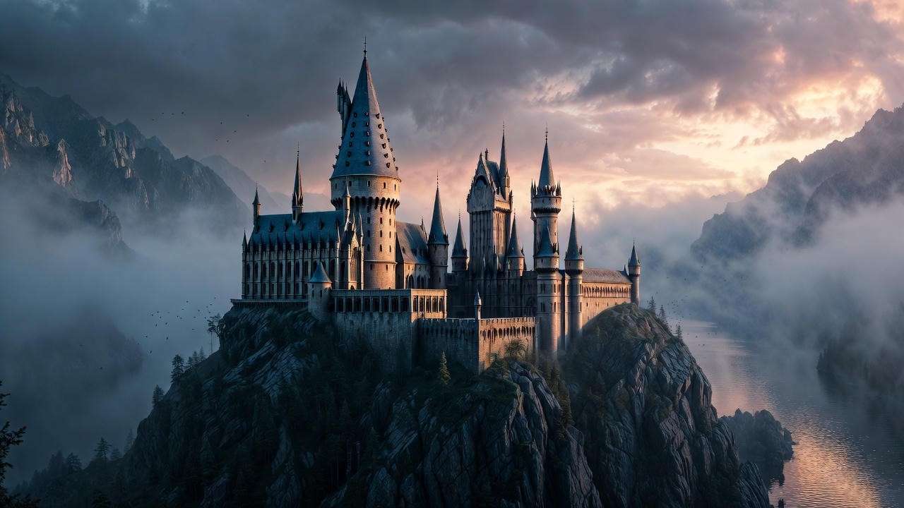 Hogwarts School of Witchcraft and Wizardry exterior for the Harry Potter HBO TV series reboot.
