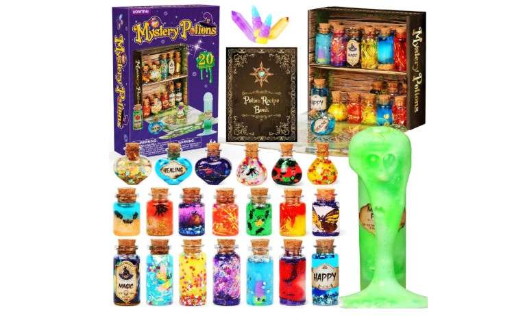 UOMTFAI Mystery Potion Craft Kit for Kids, Mix 20 Magic Wizard Potion, Creative Christmas Decorations Birthday Gifts Toys for Boys and Girls Age 6 7 8 9 10+ 