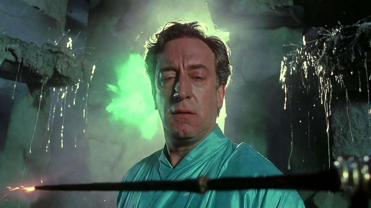 Gilderoy Lockhart hit by his own backfired Memory Charm in the Chamber of Secrets