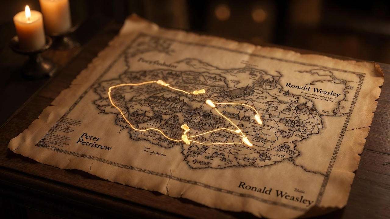 Marauder’s Map revealing Peter Pettigrew sleeping in Ron’s bed for 3 years
