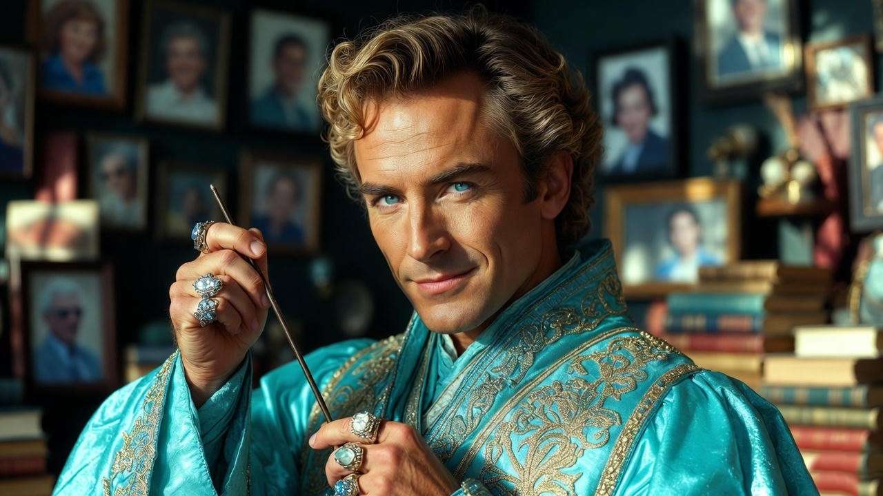 Kenneth Branagh as Gilderoy Lockhart posing in Harry Potter and the Chamber of Secrets.
