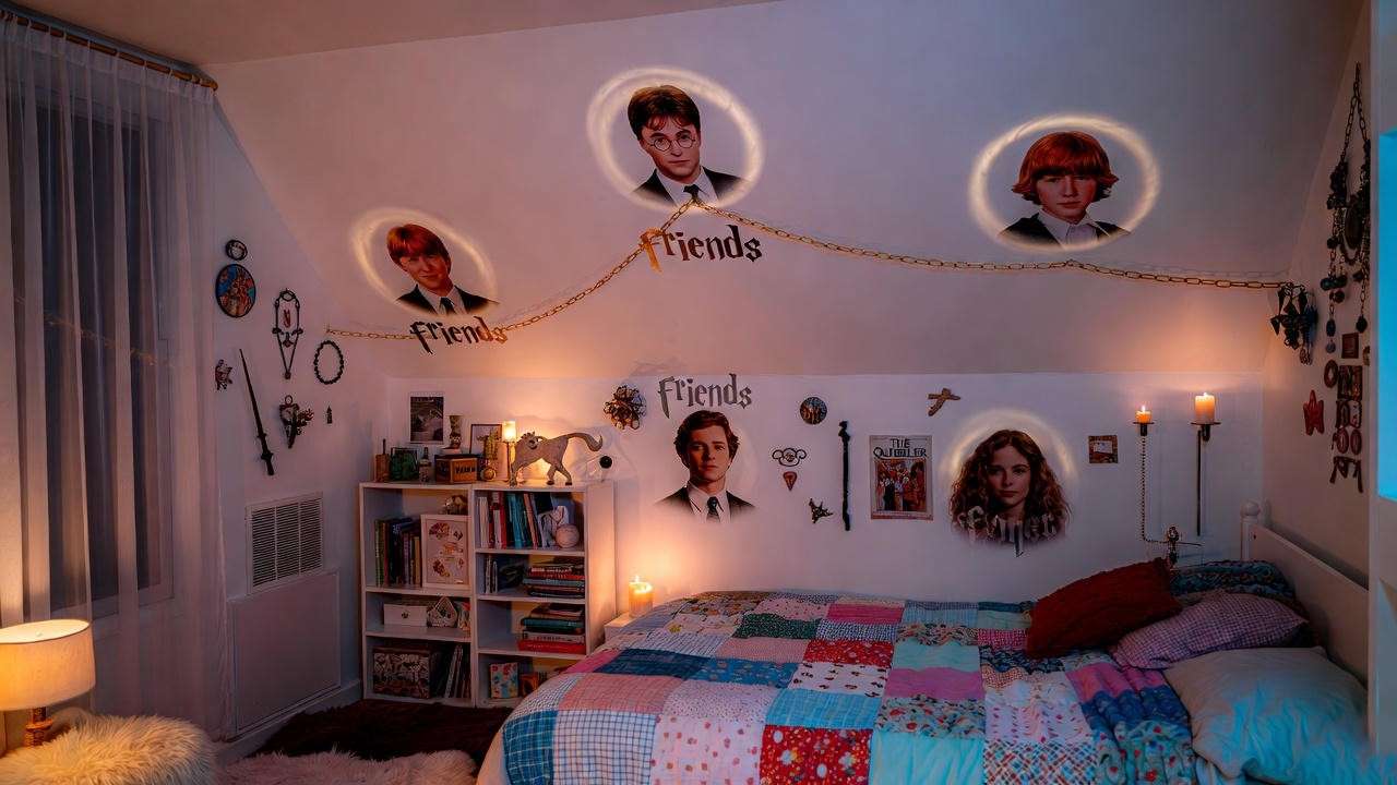 Luna's painted ceiling of friends in Deathly Hallows